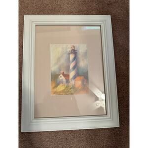 Rebecca Pearl art lighthouse 14.5x11.5 framed signed numbered 3/11